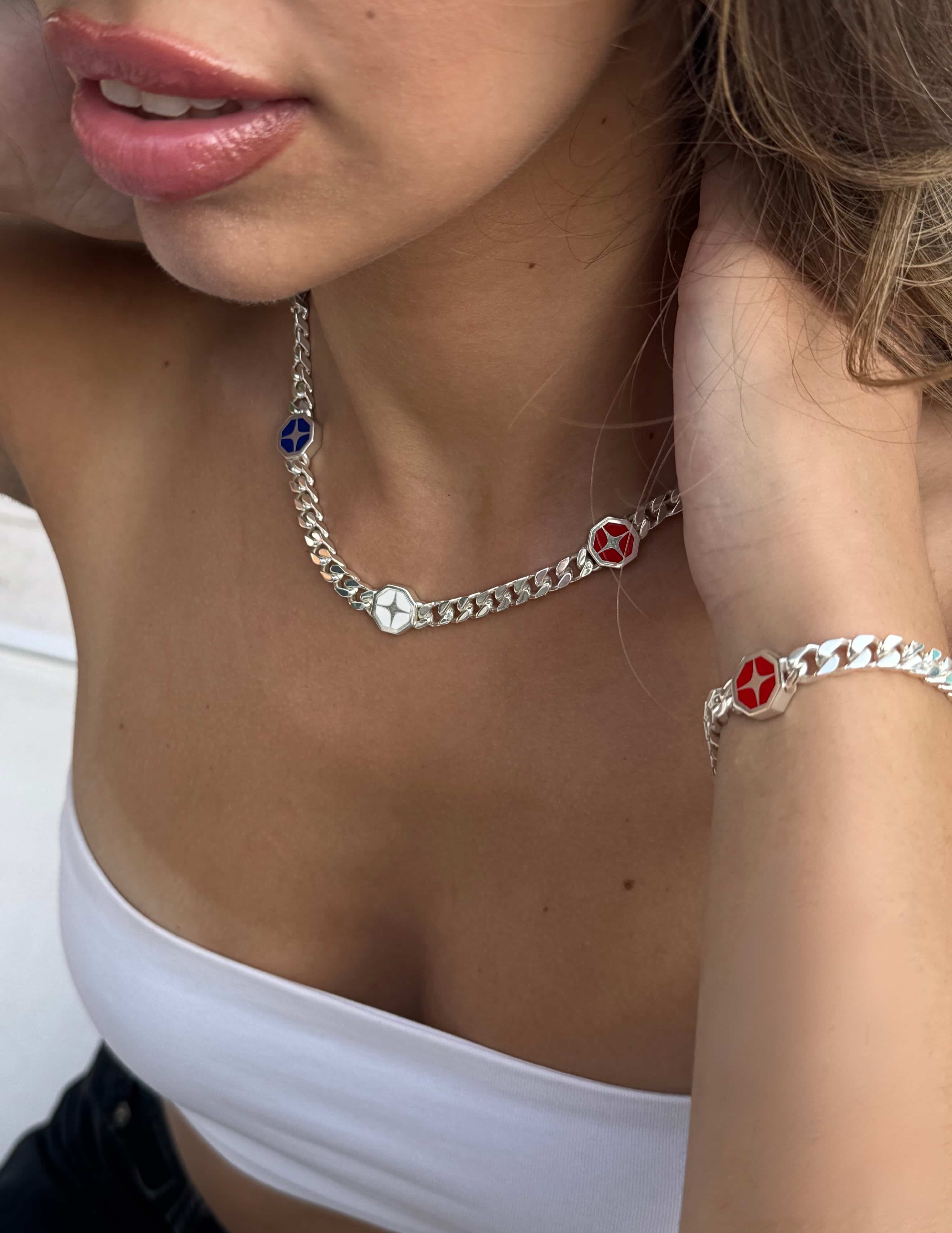 FRANCE FLAG DOUBLEFACE NECKLACE